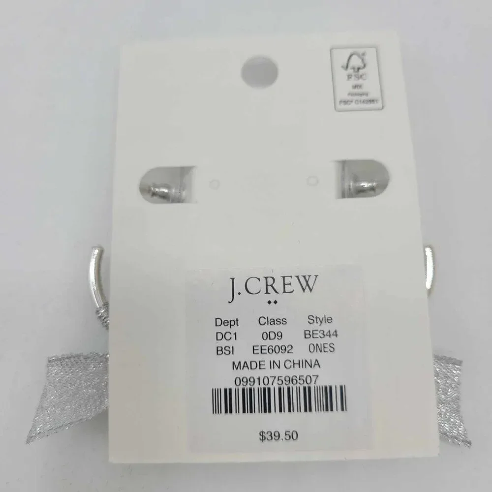 J Crew Factory Silver Ribbon Wrapped Hoops NWT! NEW!